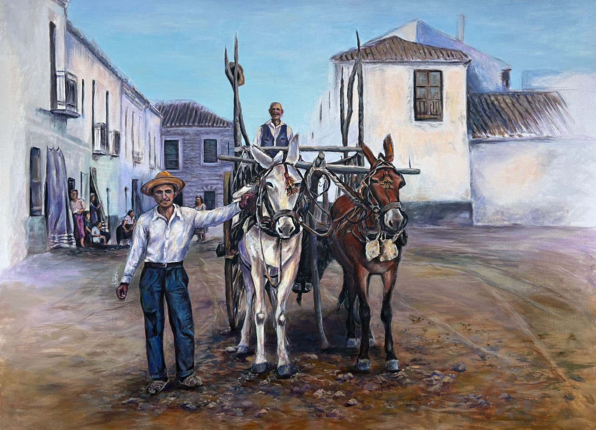 Pintura de Fergoarte - Juan, Leona y Española: en el umbral de una nueva vida