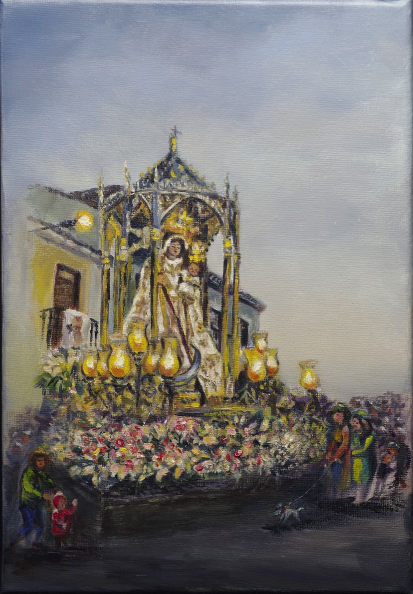 Pintura de Fergoarte - Procesión de La Virgen de la Paz